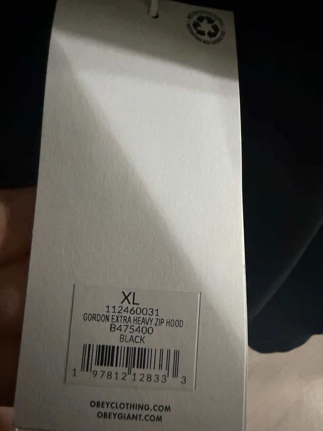 오베이 고든 엑스트라 헤비 집 후드집업 블랙 xl 상품이미지3