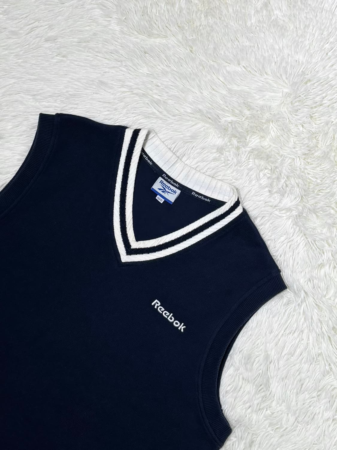 리복 90‘s 스몰로고 니트조끼 상품이미지4