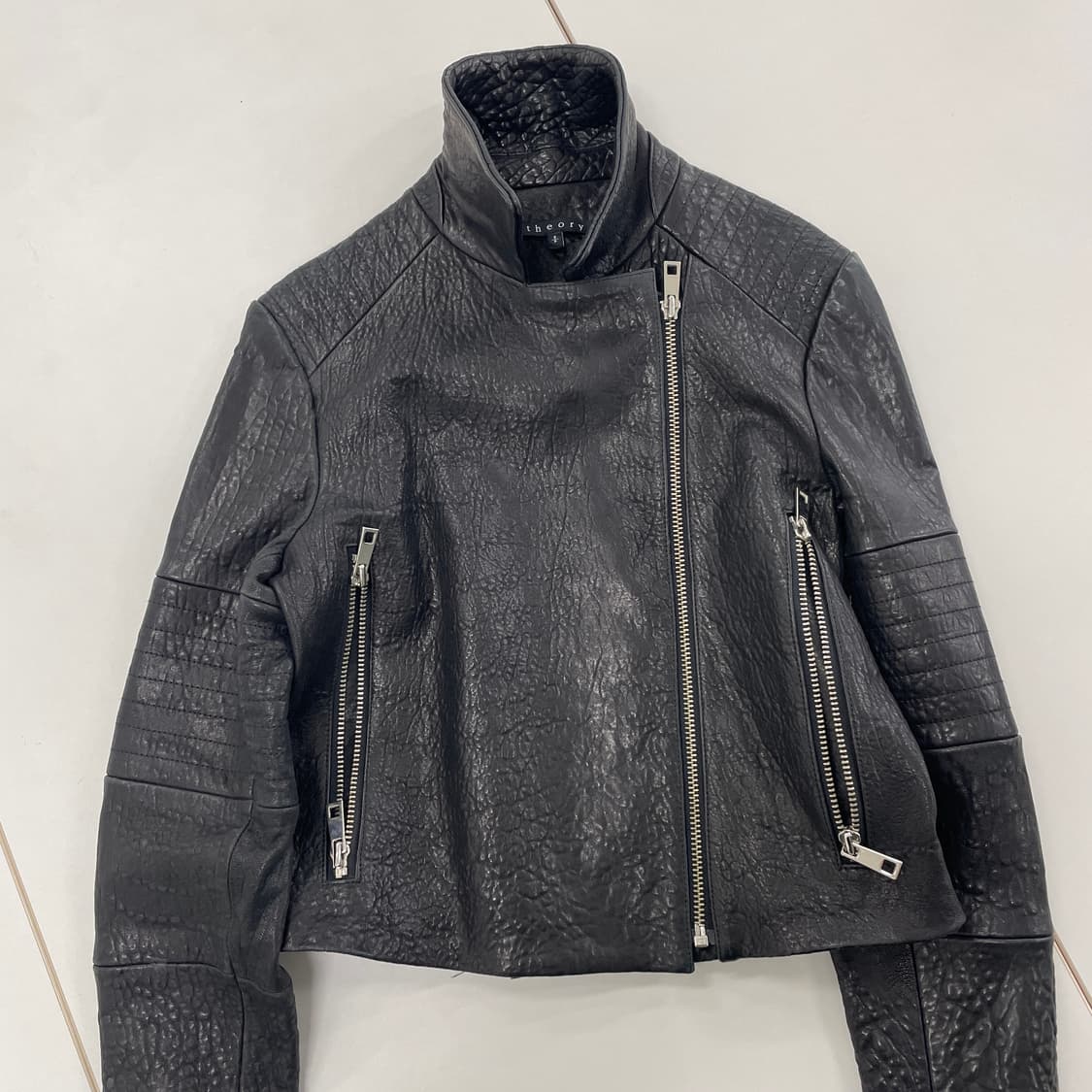 띠어리 리얼 레더 블랙 라이더 자켓 상품이미지5