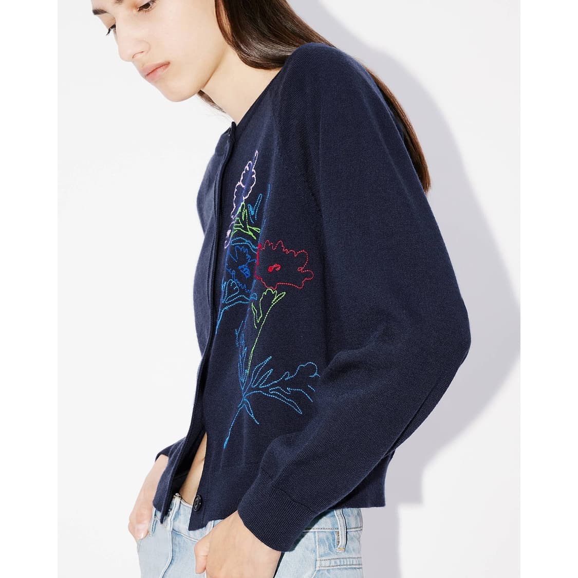겐조 플라워 스티치 울 니트 가디건 상품이미지1