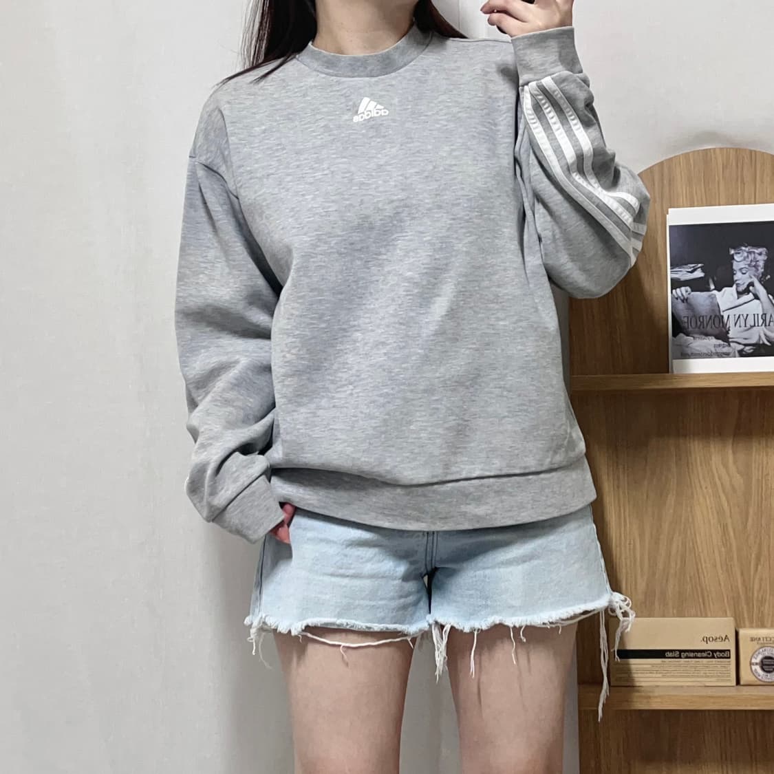 [정품] 아디다스 그레이 삼선 맨투맨 [ XL ] 상품이미지2