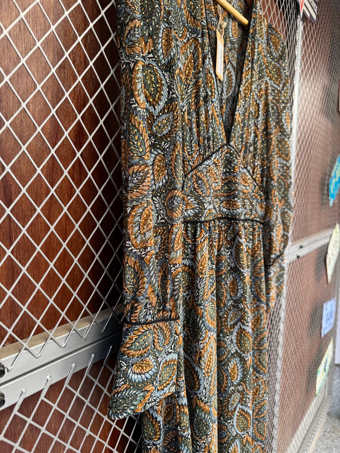 zara 자라 페이즐리 쉬폰 브이넥 스티치 웨스턴 롱 원피스 S 상품이미지3