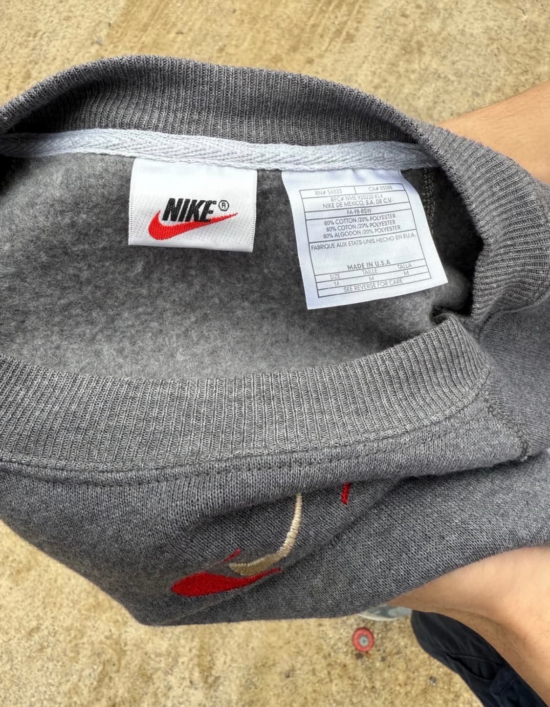 90s Nike Made in usa 더블 레드 스우시 나이키 스웻맨투매 상품이미지8