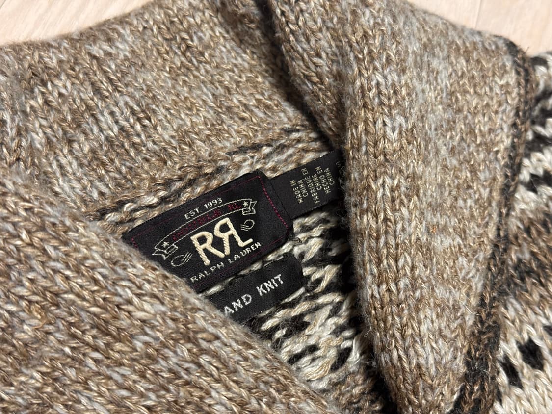 RRL 웨스턴 핸드니트 황소 숄칼라 가디건 S 상품이미지2