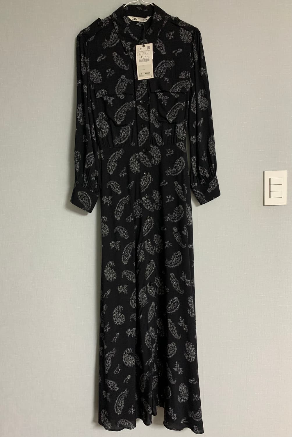ZARA 블랙 프린트 롱원피스_S사이즈(새 제품) 상품이미지9