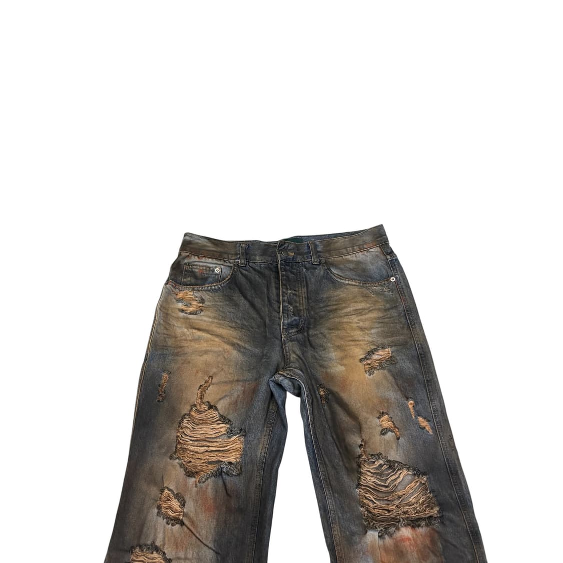 언더마이카 레드 페인티드 러스트 워싱 그런지 진 상품이미지2