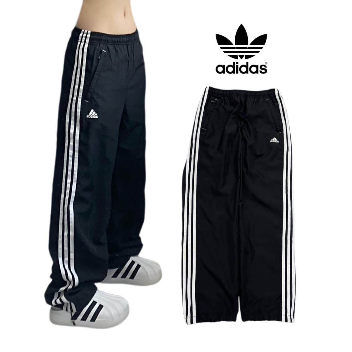 아디다스 00s 삼선 올드스쿨 바람막이 트랙팬츠 상품이미지1