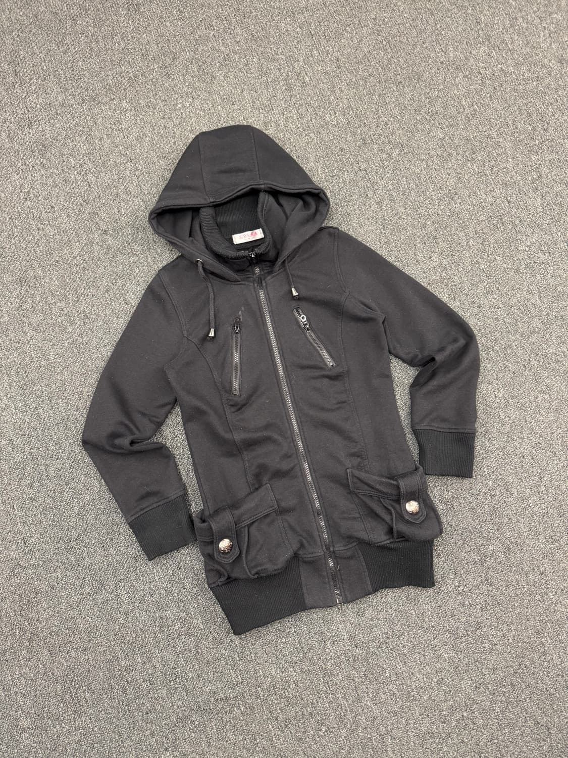 M)COLZA 빈티지 여성 니트 레이어드 후드집업 상품이미지2