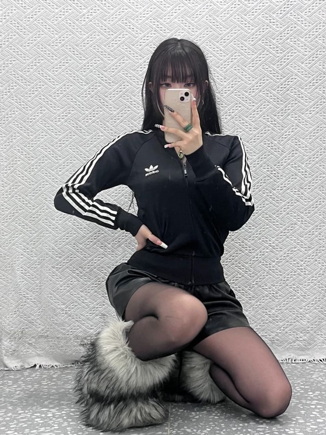 아디다스 Y2K 00's 흑탭 딱붙핏 져지 집업 XS C10409 상품이미지2