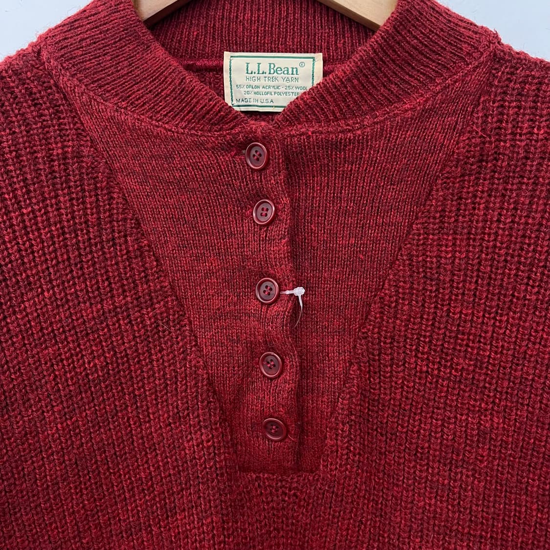 L.L.Bean 버튼업 니트 스웨터 버건디 상품이미지4