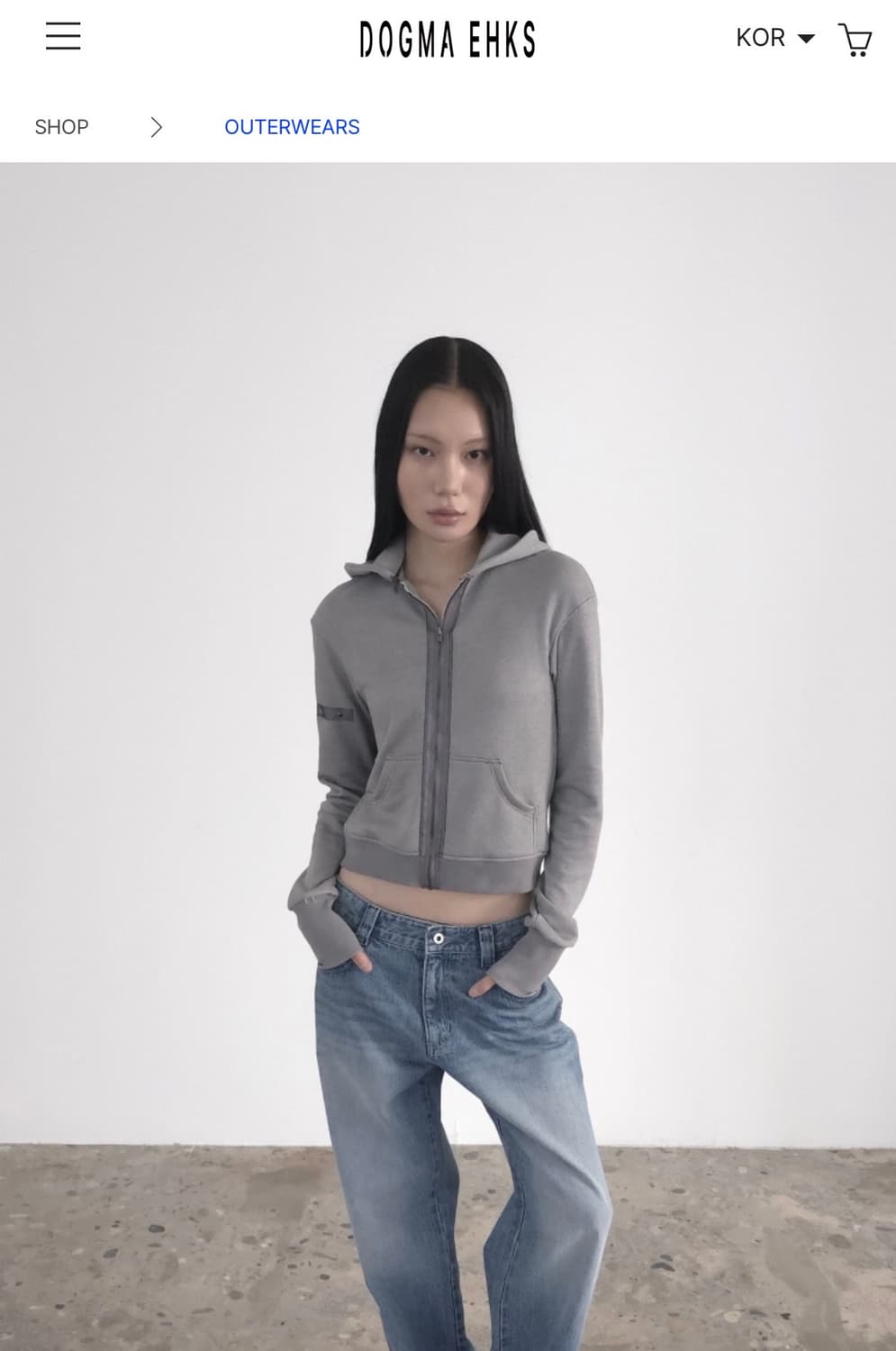 DOGMA EHKS JERSEY SLIM HOODIE GREY 후드집업 상품이미지1