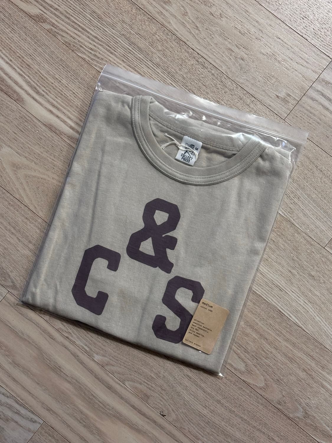 컬렉트피시스 C&S 티셔츠 베이지 M L 사이즈 상품이미지3