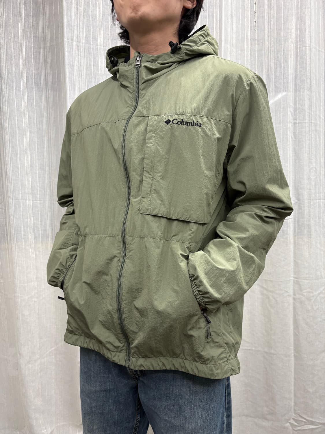 고프코어 컬럼비아 올리브 카키 윈드 바람막이 자켓 상품이미지1