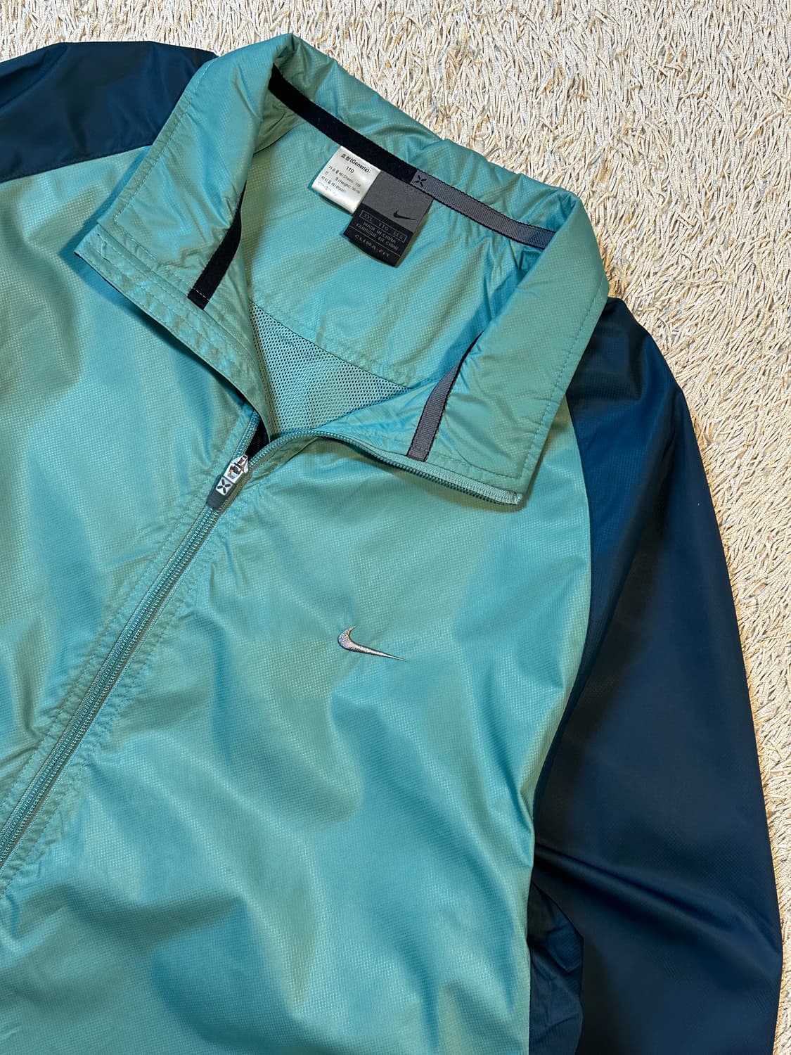 00's 나이키 올드스쿨 스우시 배색 바람막이 자켓 민트 상품이미지2