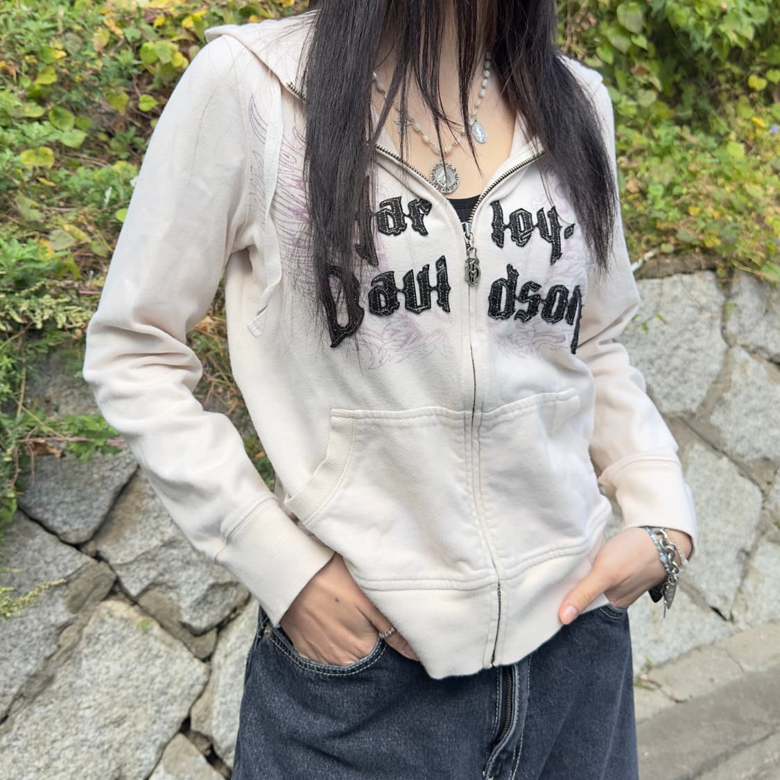 2008년식 할리데이비슨 퍼플 윙 후드 집업 상품이미지7