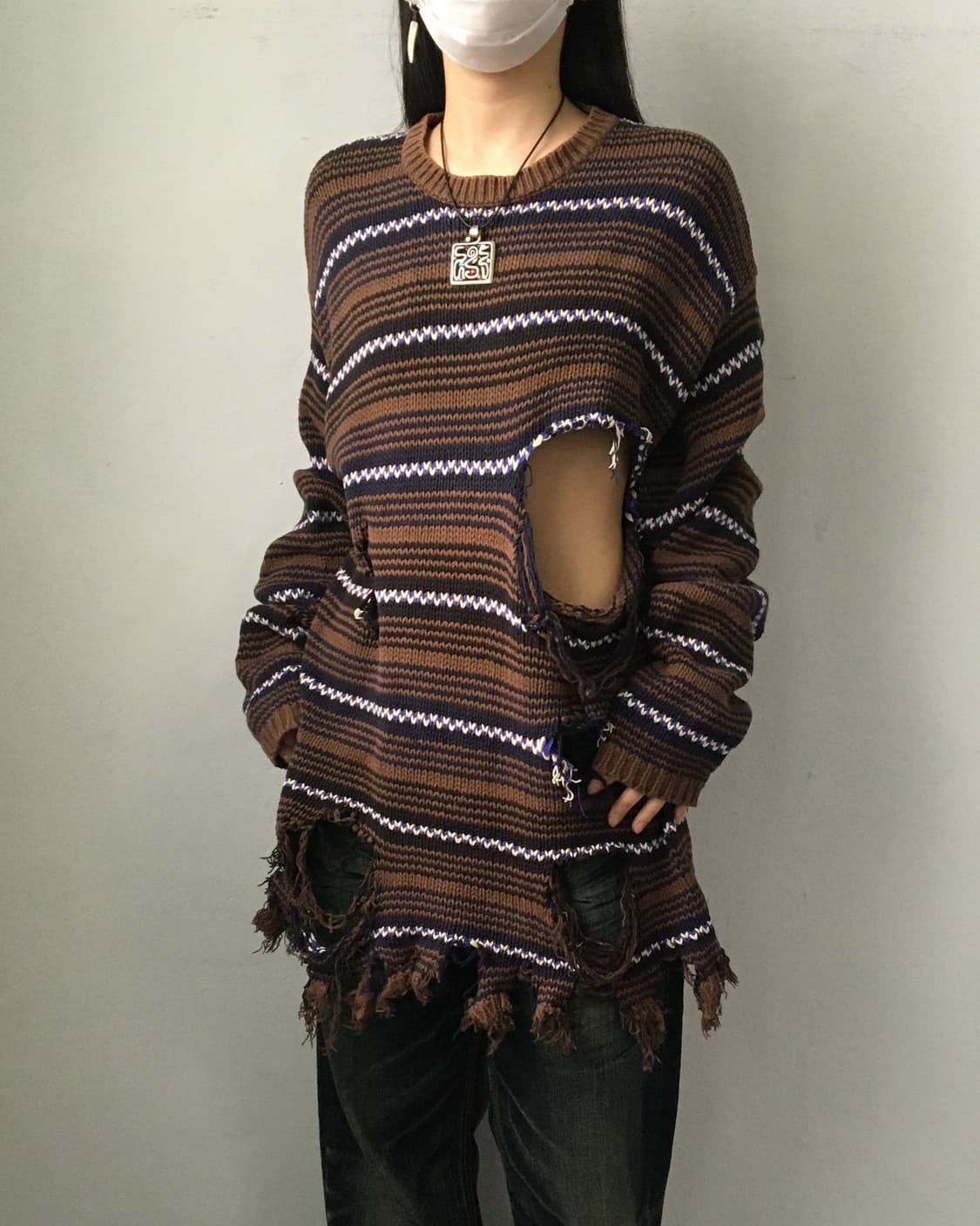 Damage point pattern knit 상품이미지1