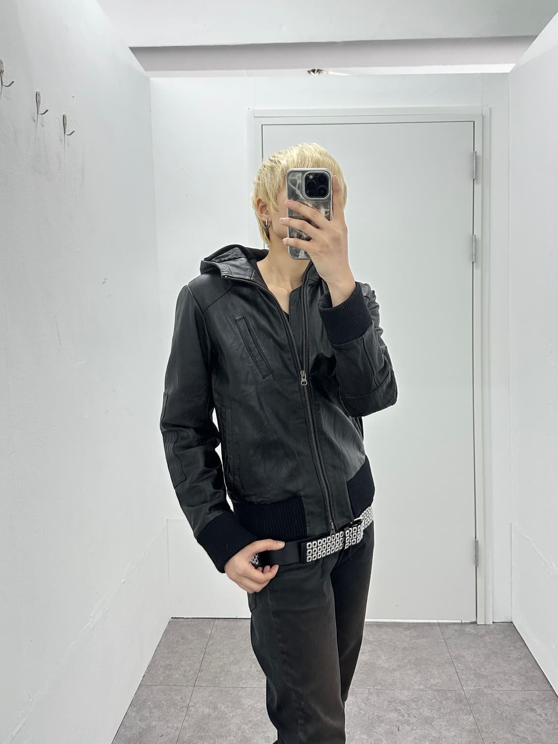 LHP sheep leather hooded jacket 상품이미지3