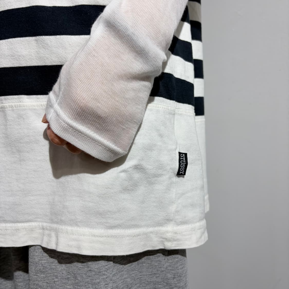00s Stussy Authentic 스트라이프 반팔 티셔츠 상품이미지3