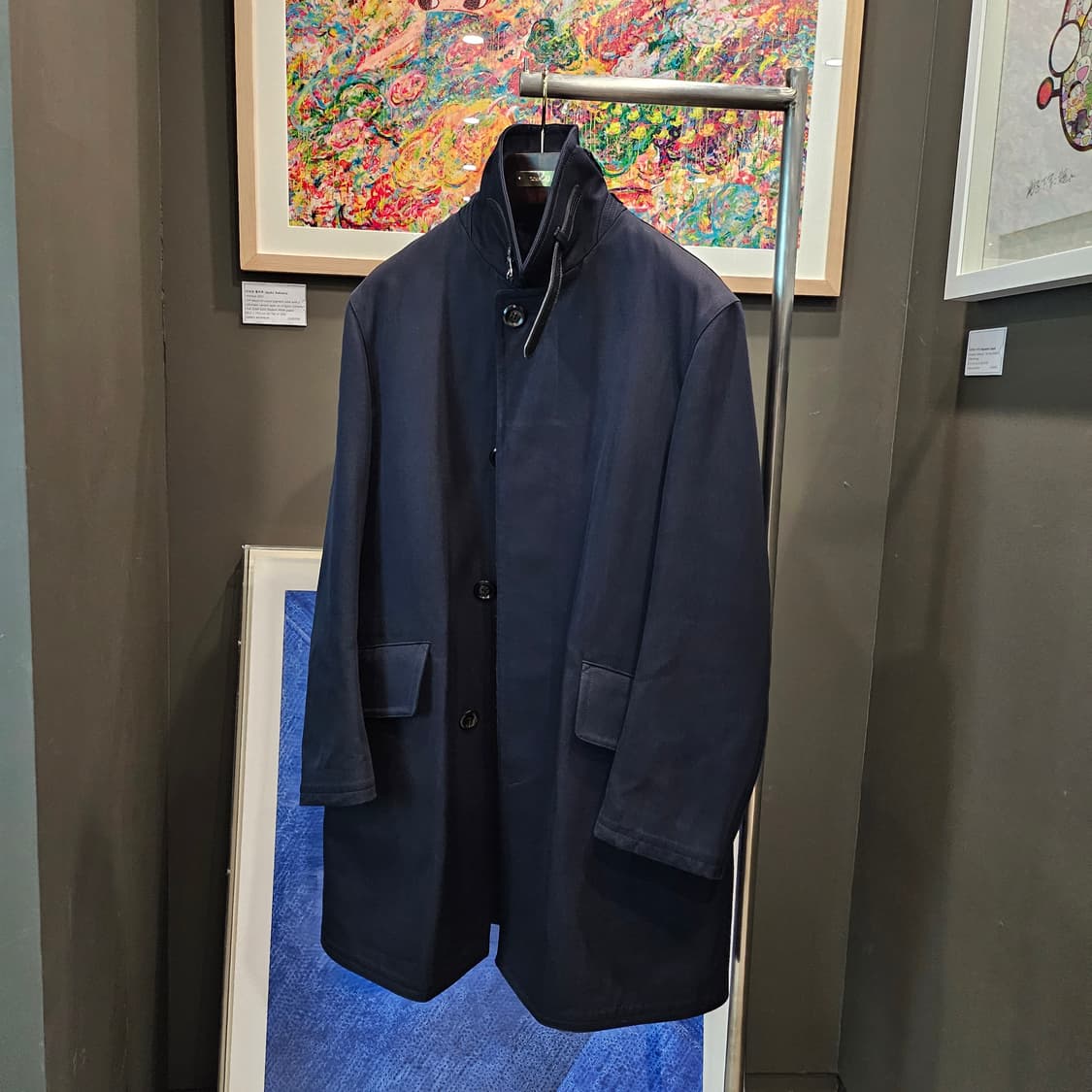 톰포드 레더트리밍 울  네이비 코트 상품이미지2