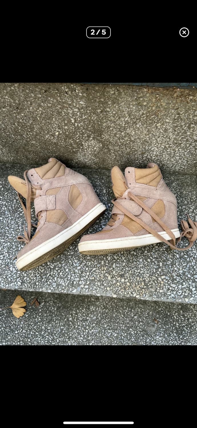 2000s ash 베이지 웨지 하이탑 스니커즈 상품이미지2