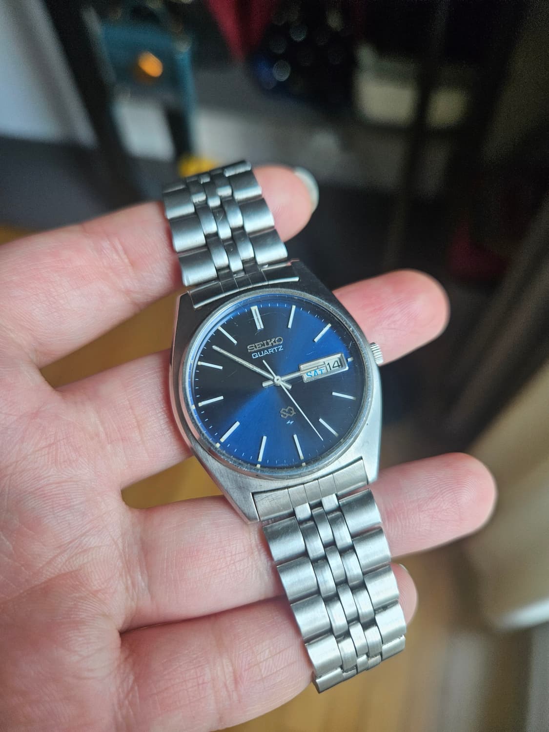 세이코 쿼츠 딥블루 다이얼 빈티지 시계 상품이미지3