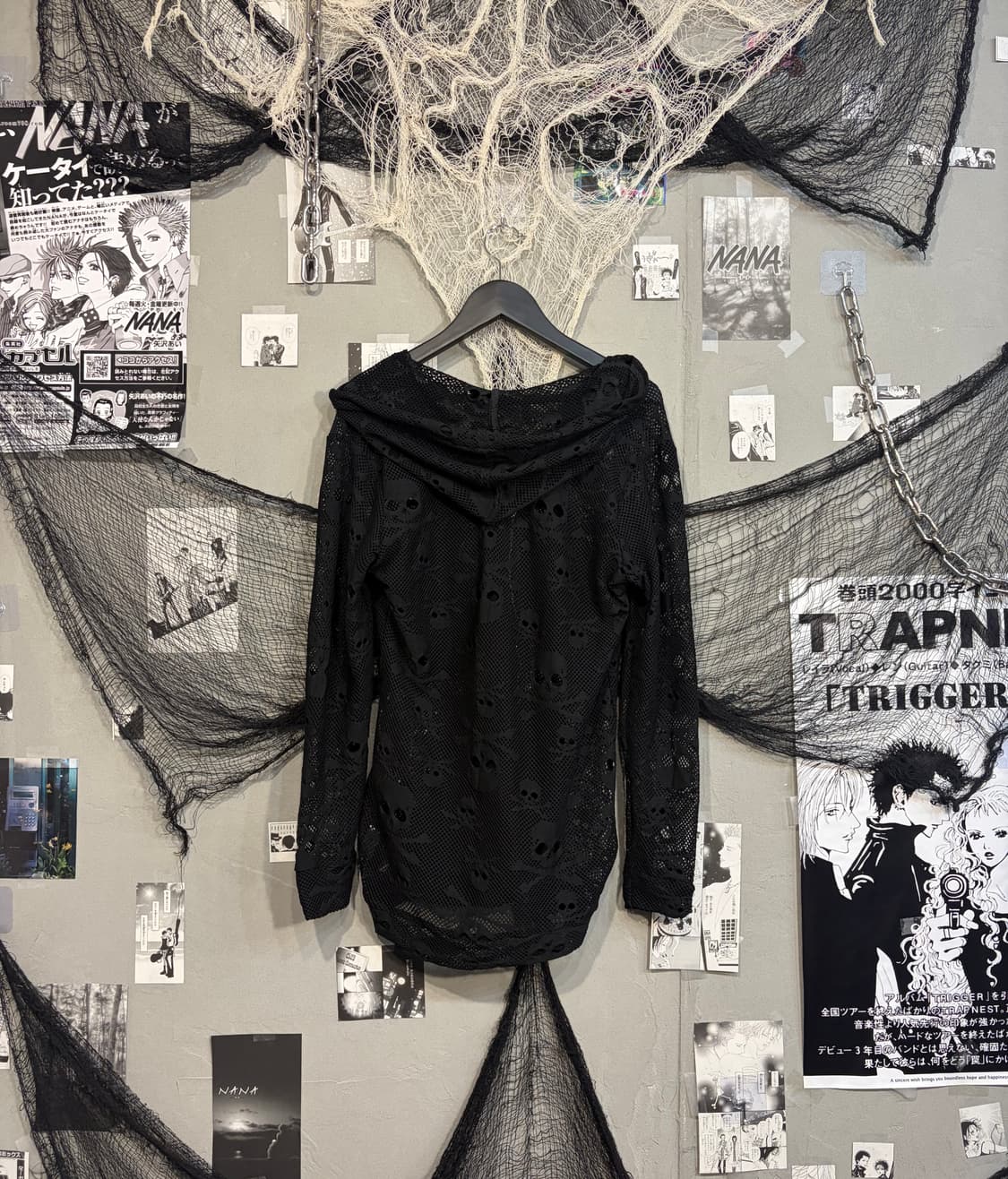 Gothic mesh skull detail hoodie zip up 상품이미지5