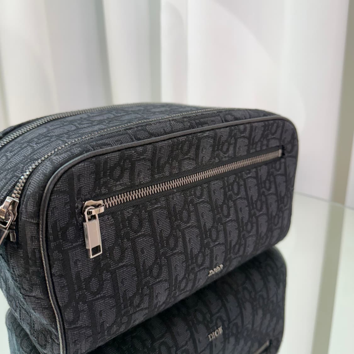 디올 토일레트리 백 블랙 오블리크 자카드 상품이미지3