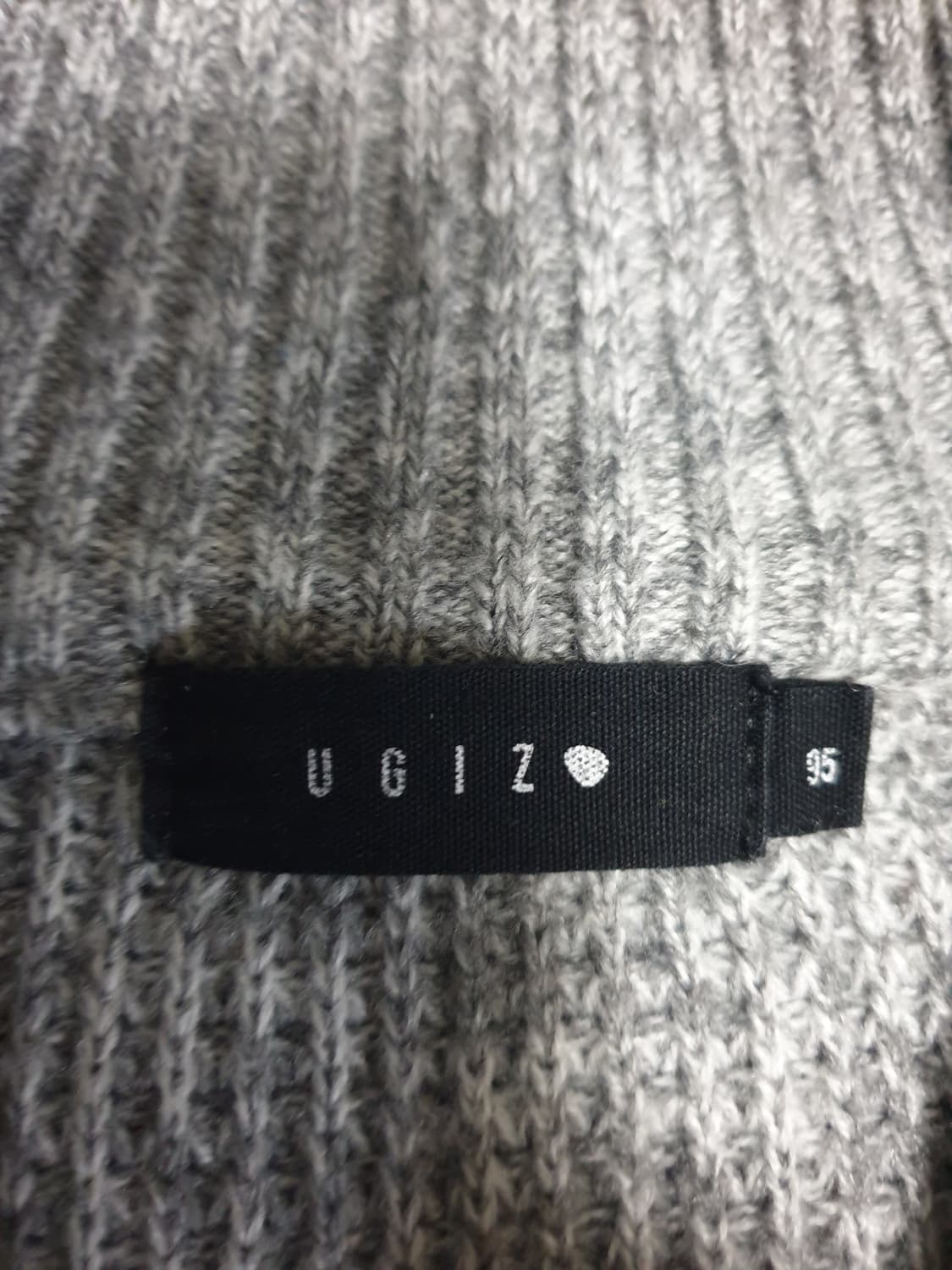 UGIZ 클래식 와플패턴 배색 니트집업 네이비 (M) 상품이미지3