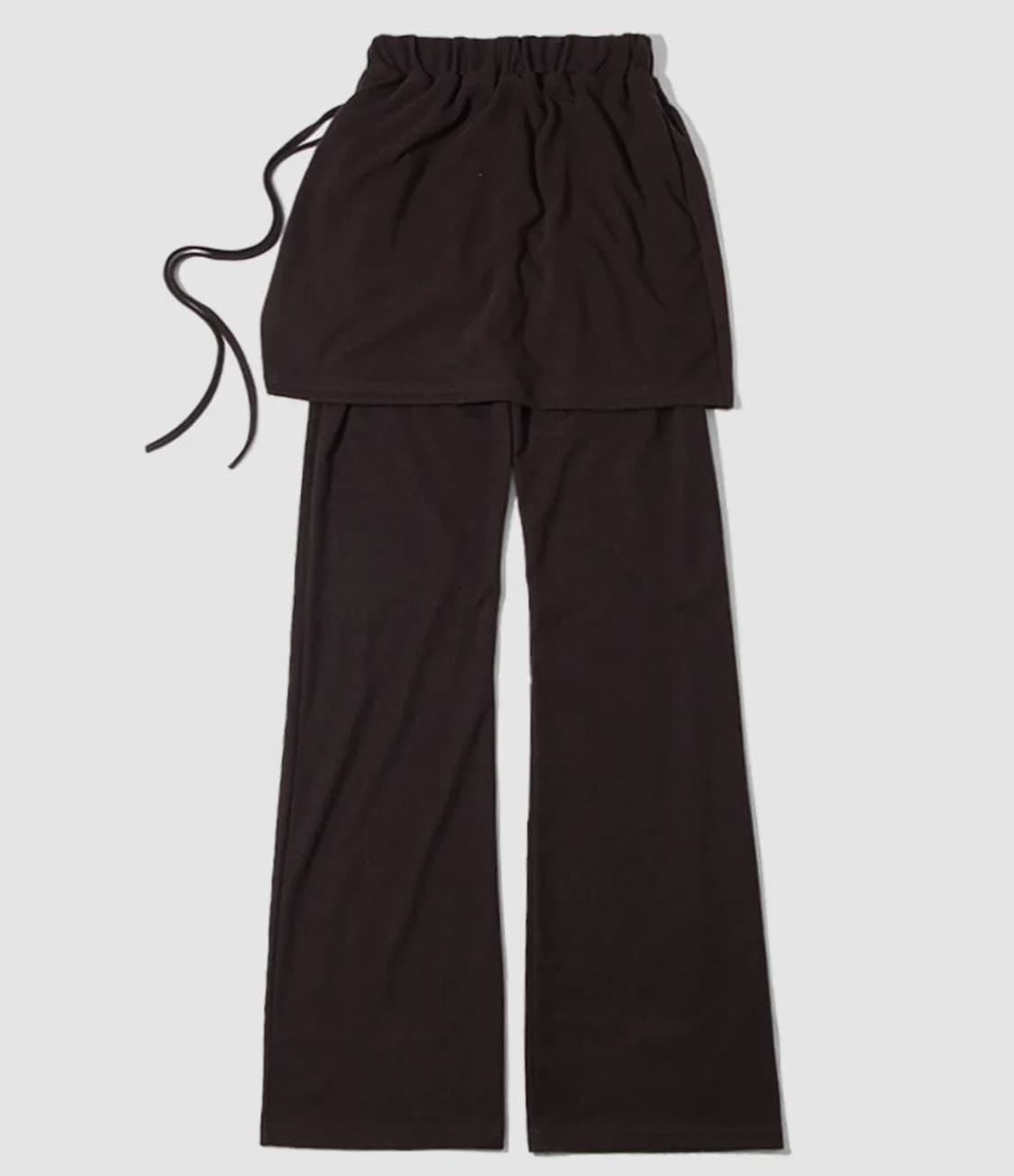 플레이스 스튜디오 x 지꾸 스트링 와이드 랩 레이어드 스커트 밴딩 팬츠 상품이미지2