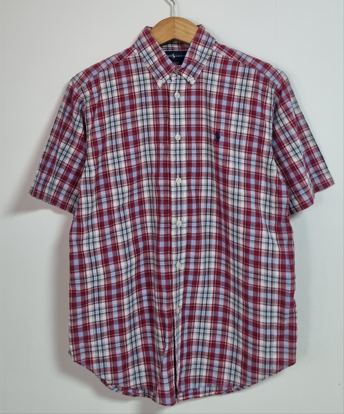 실측 S (55) 폴로랄프로렌 체크 반팔셔츠 상품이미지1