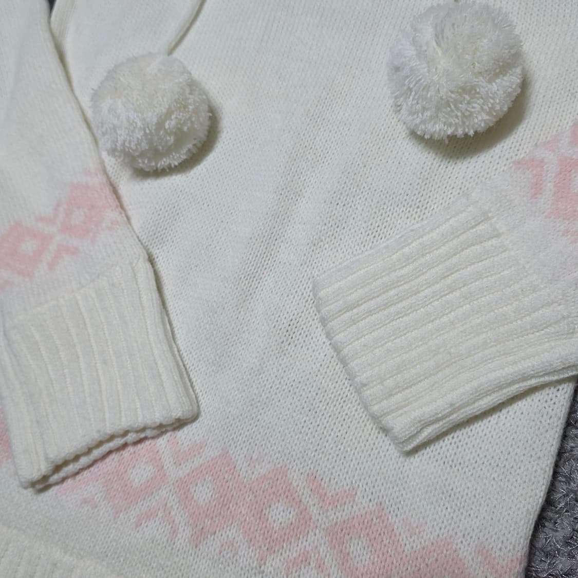 리즈리사 핑크 눈꽃 노르딕 폼폼이 니트 원피스 트랄라라 히메갸루 상품이미지3