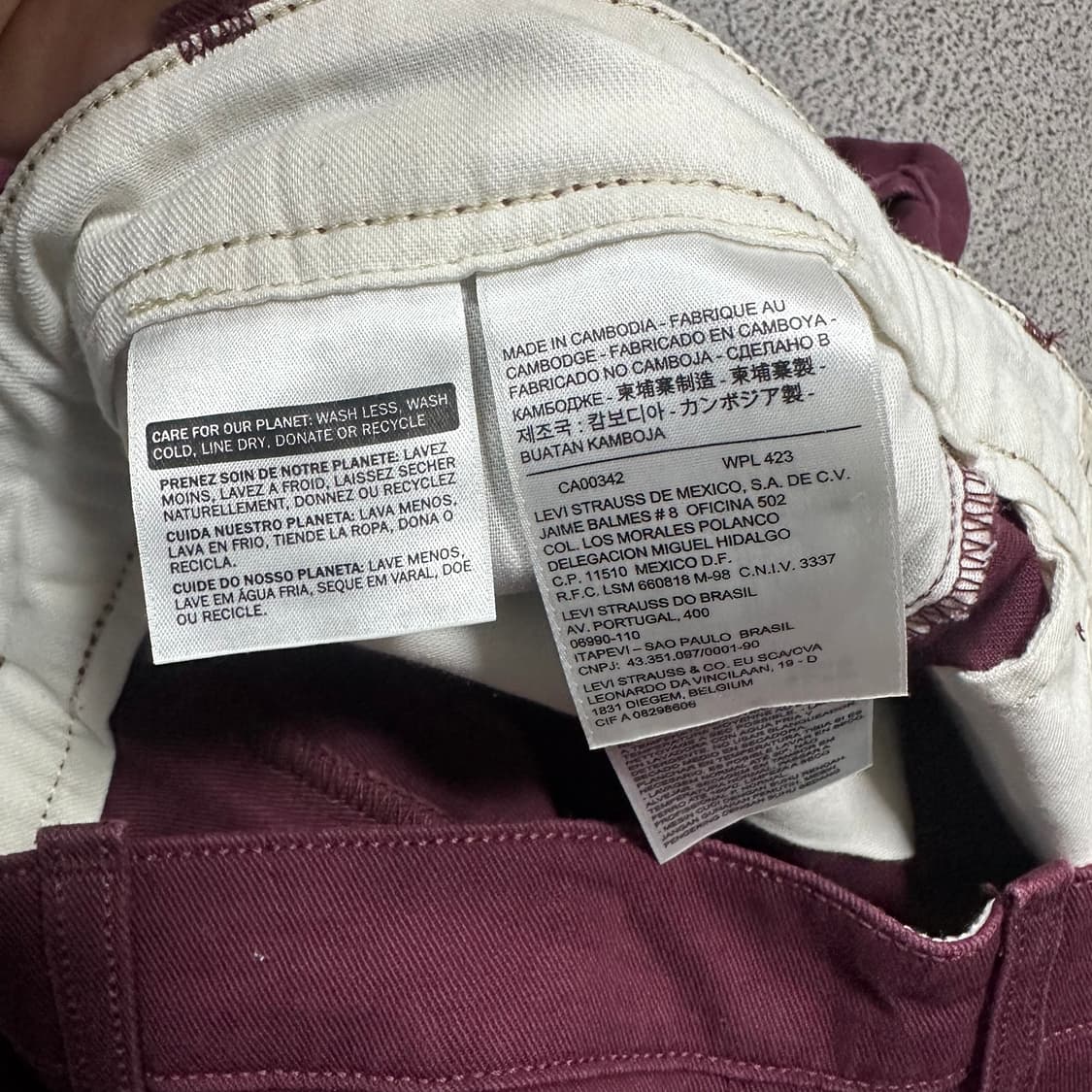 ✨ (바배) 리바이스 버건디 치노 팬츠  상품이미지4
