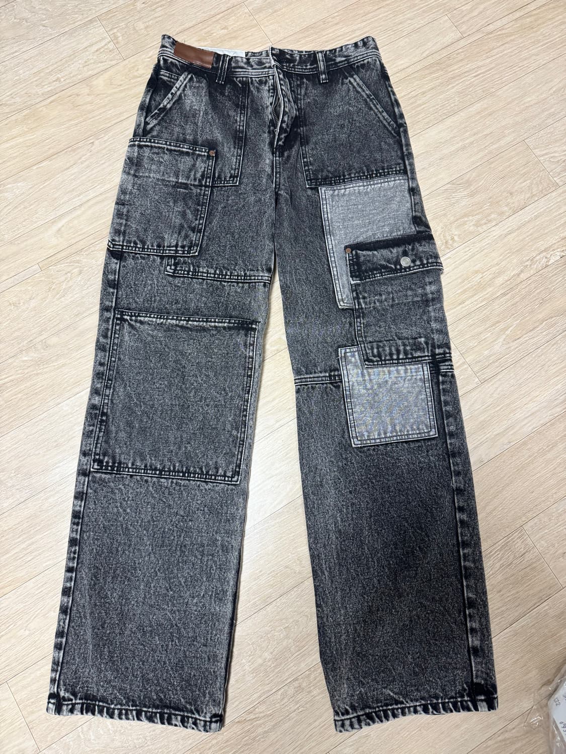 앤더슨벨 패치워크 데님 와이드 진 사이즈 s 상품이미지1