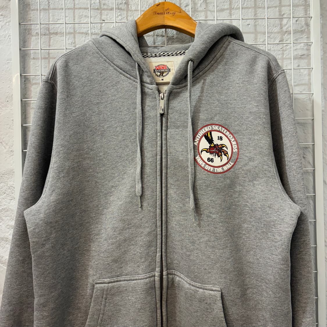 반스 안티 히어로 빅 로고 그레이 후드집업 M 상품이미지3