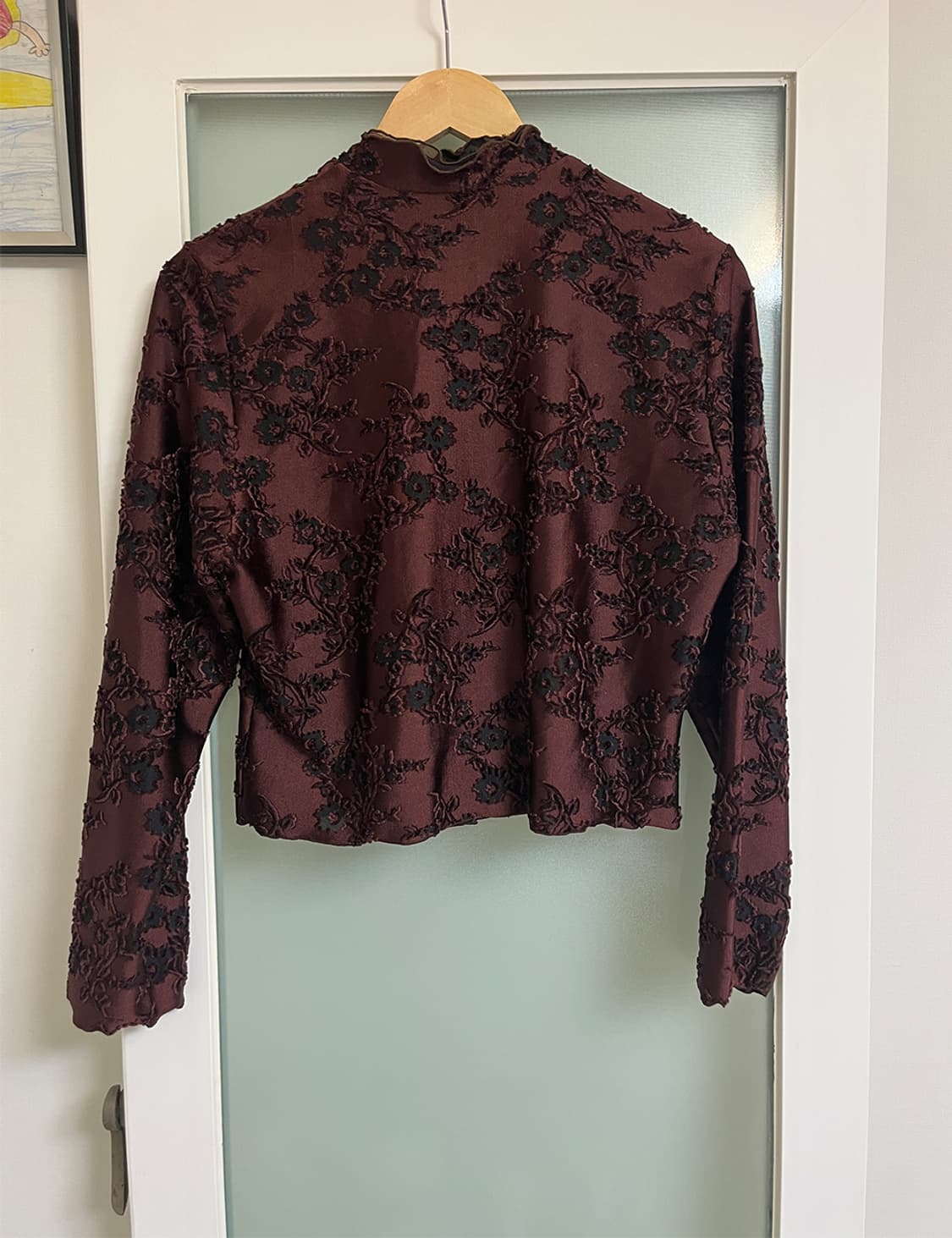 Brown gloss flower pattern jacket 상품이미지9