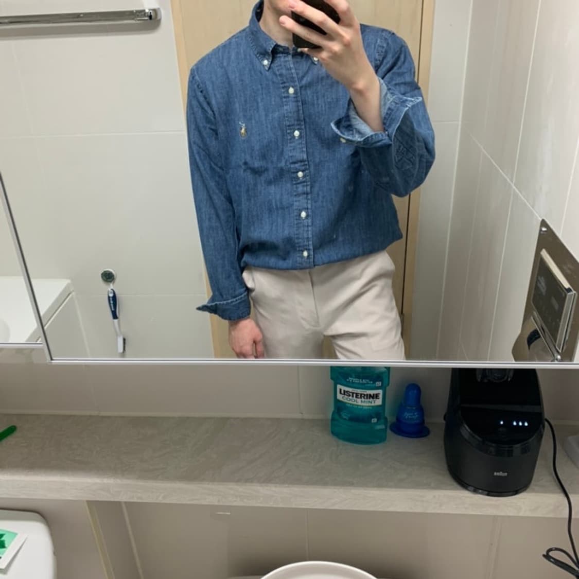 폴로 랄프로렌 샴브레이 데님 셔츠 상품이미지1