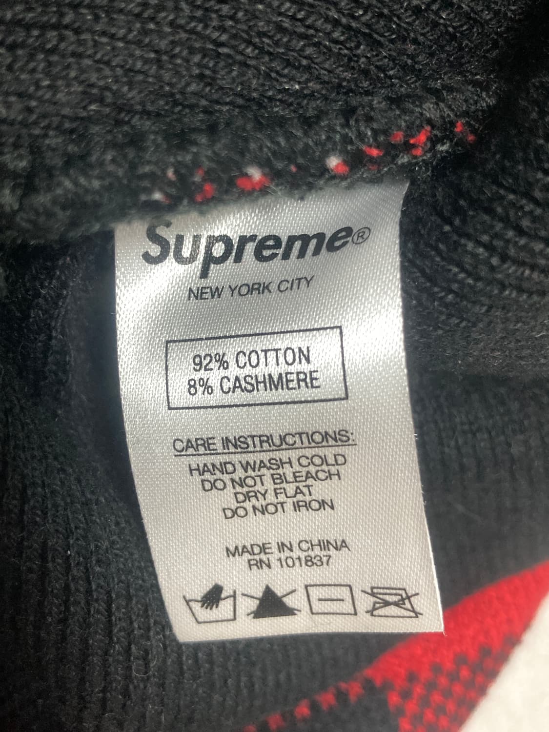 슈프림 빅 로고 비니 체크 레드 상품이미지5