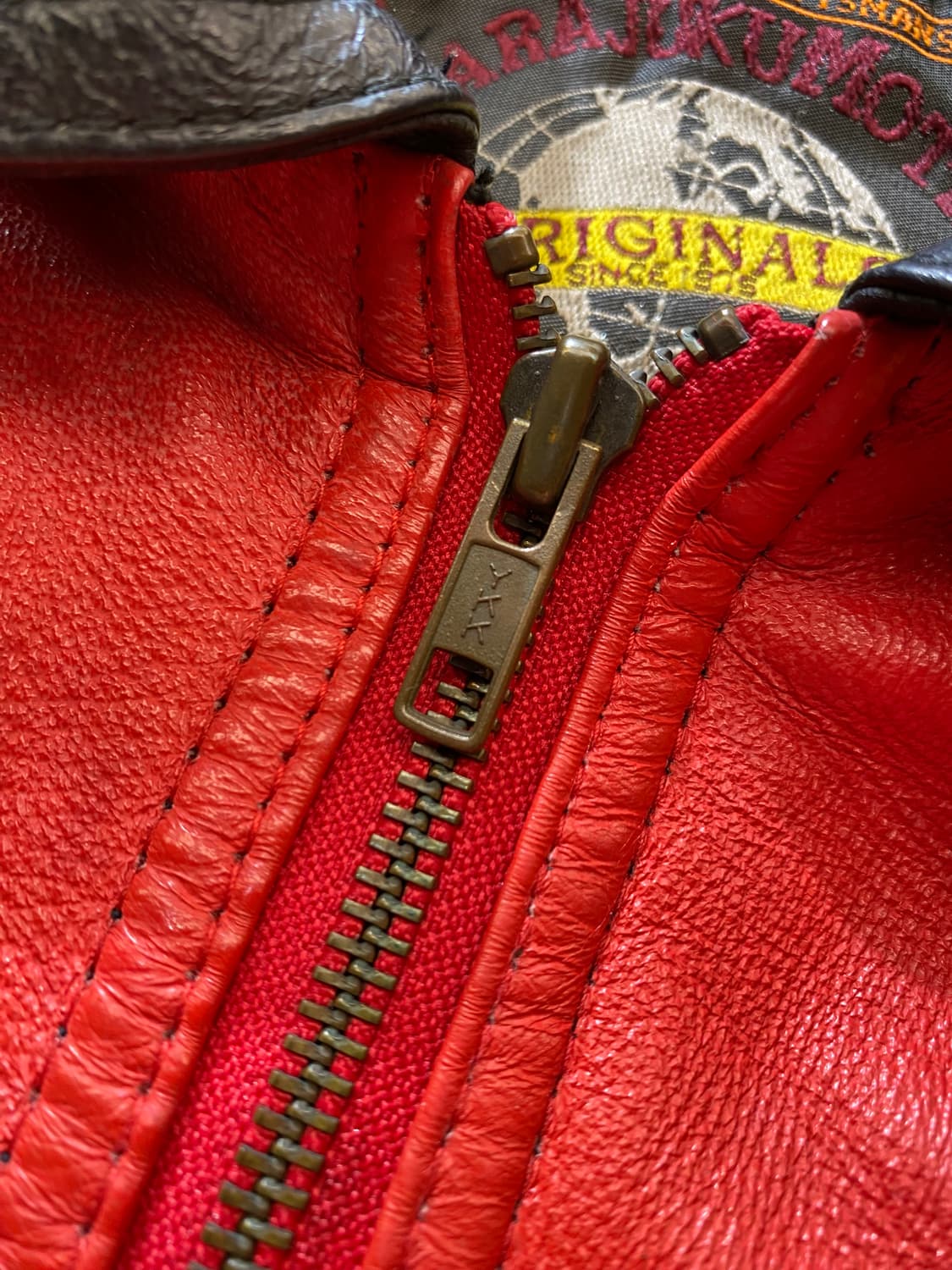 [L] 90s Harajuku Mother 에잇볼 램스킨 레더 자켓 상품이미지3