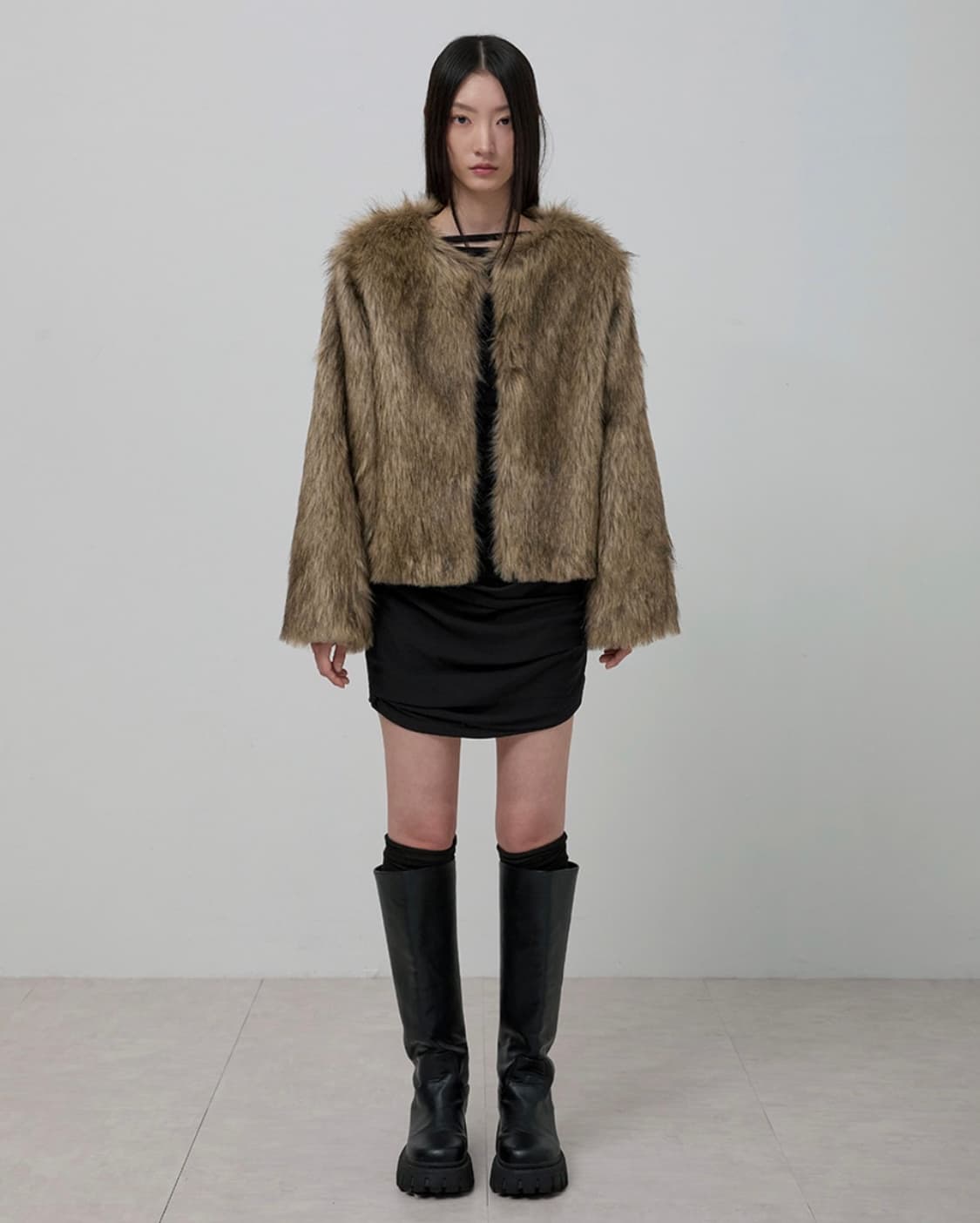 플레어업 퍼자켓 브라운 상품이미지2