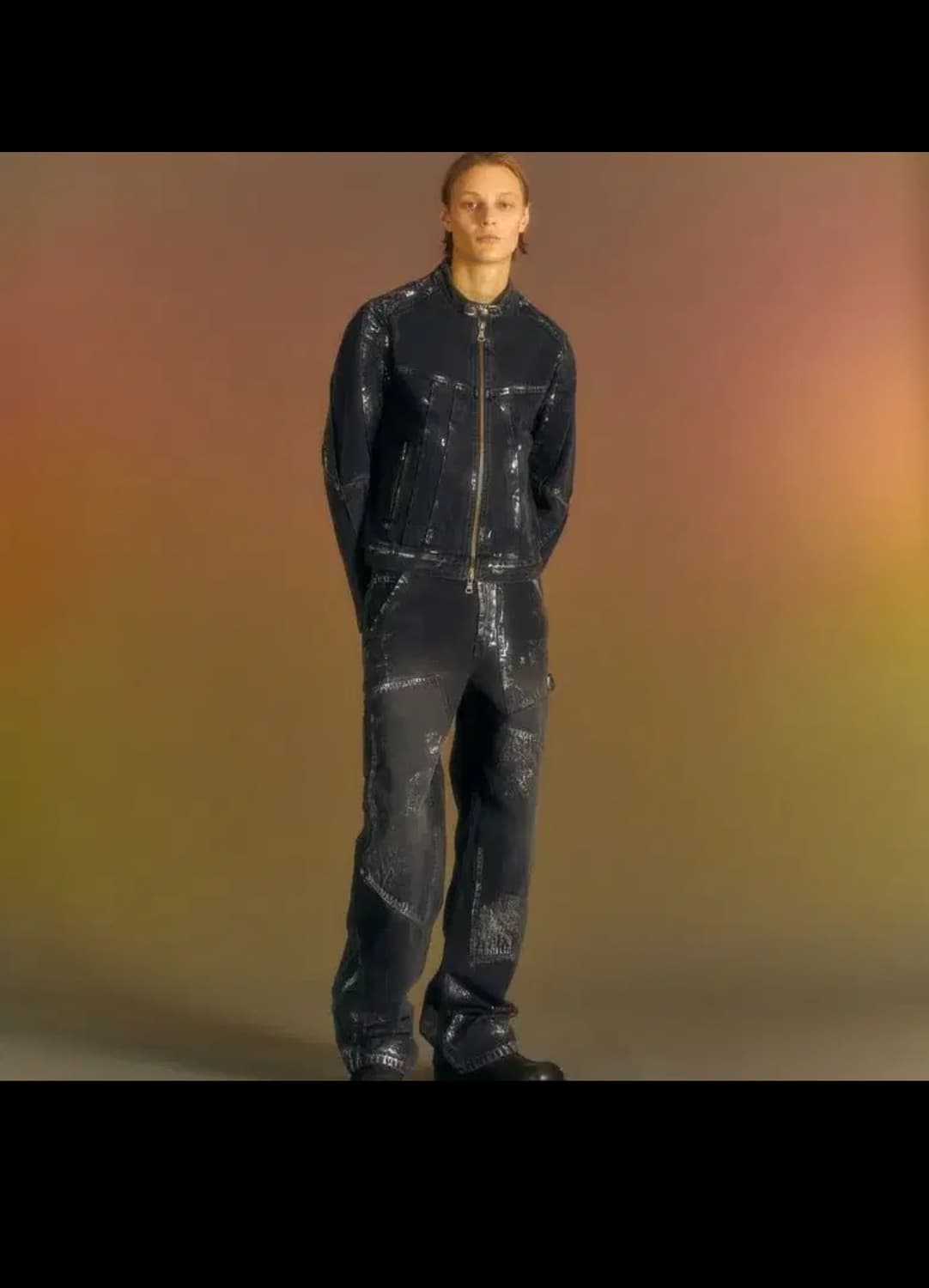 앤더슨벨 왁스 코티드 데님 셋업 상품이미지1