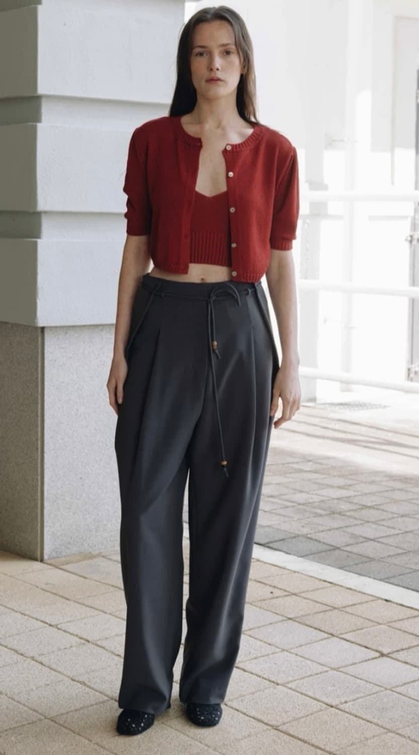 Farven 스트링 슬랙스 차콜 m 상품이미지1