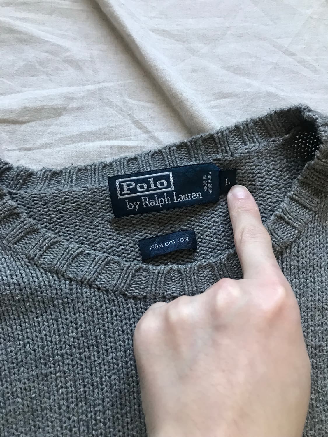 폴로 랄프로렌 포니 로고 그레이 라운드 니트 상품이미지6