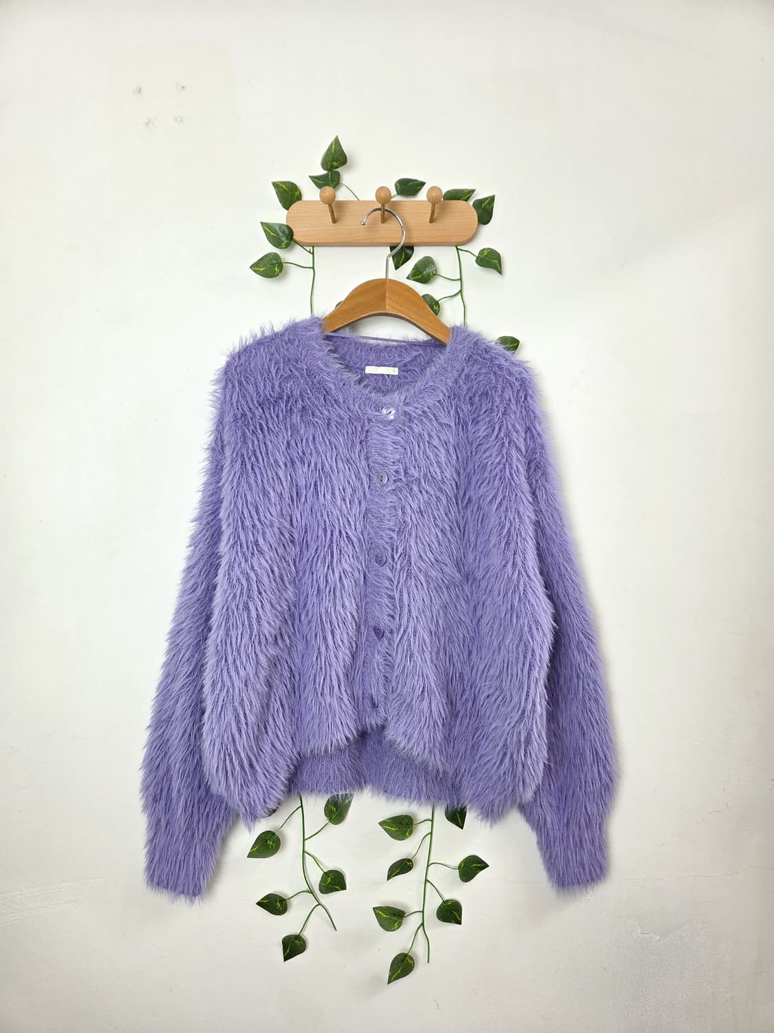 보랏빛 퍼 가디건 상품이미지1