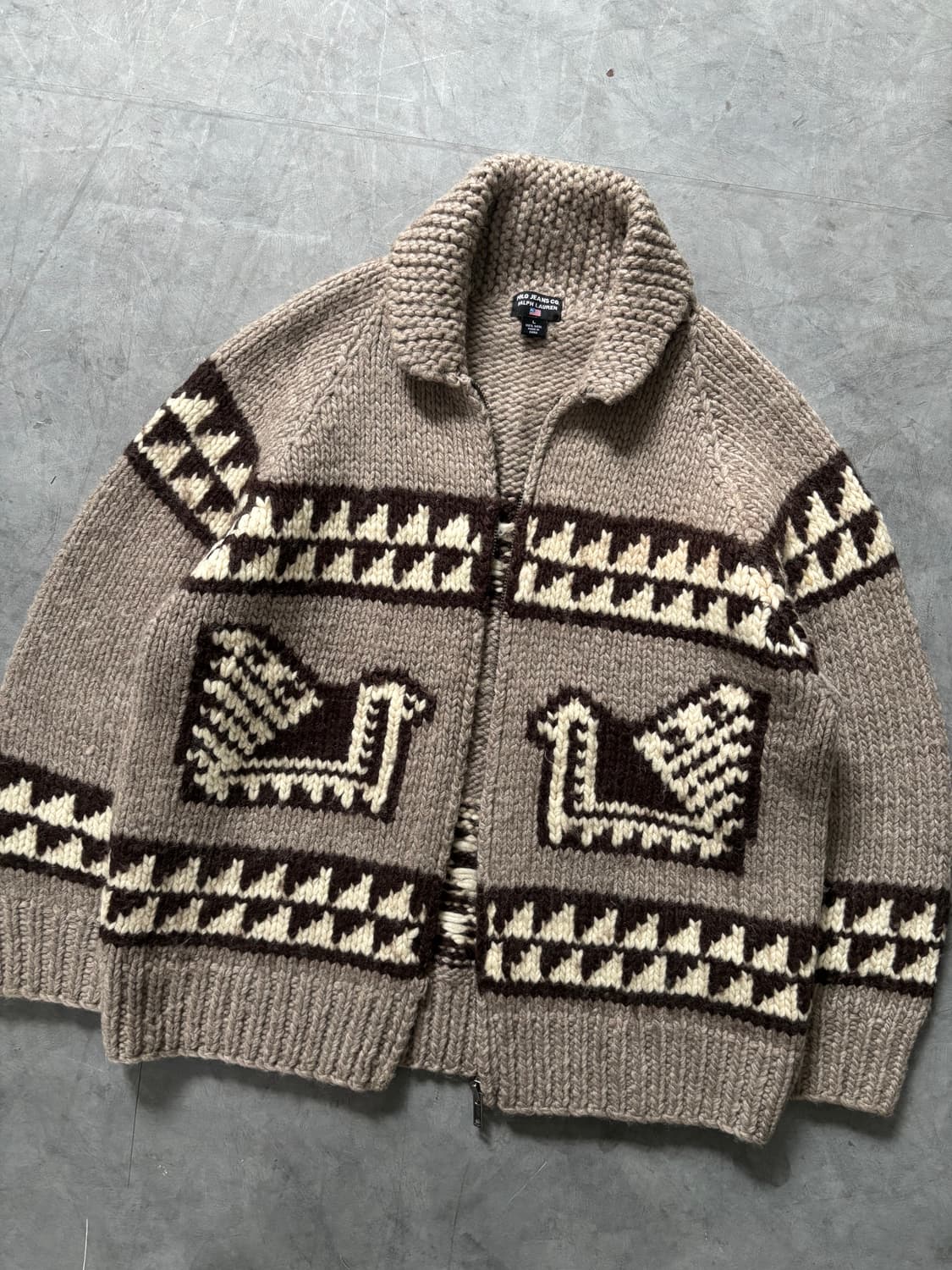 Polo 폴로 진스 헤비 울 코위찬 니트 집업  상품이미지4