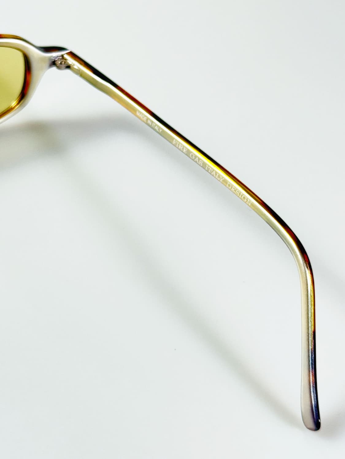 90s FIRE GAS 토터스쉘 뿔테 스퀘어 틴트 빈티지 선글라스 상품이미지6