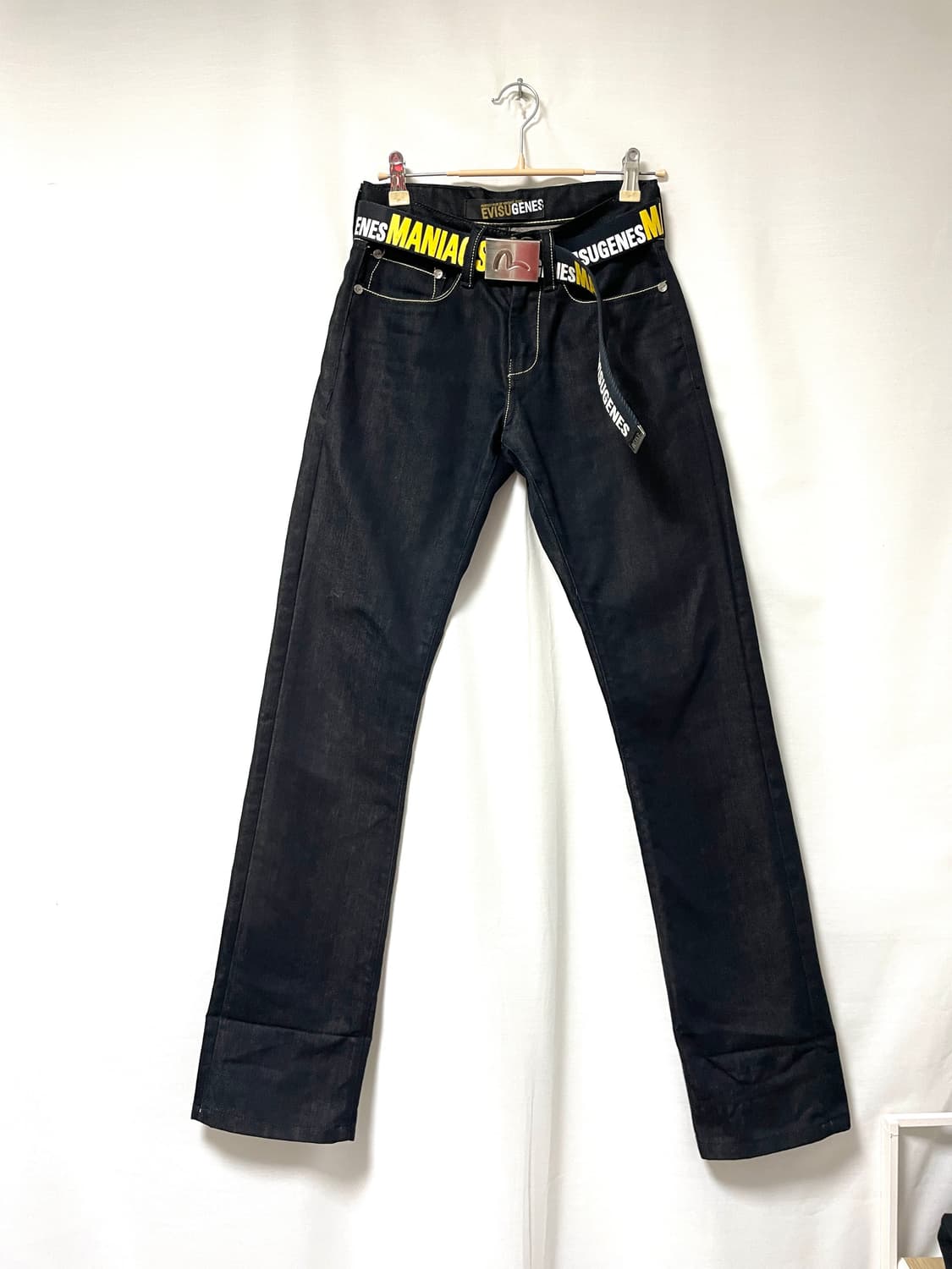 Evisu 에비수 오사카 여성 슬림핏 생지 흑청 데님팬츠 26 상품이미지2