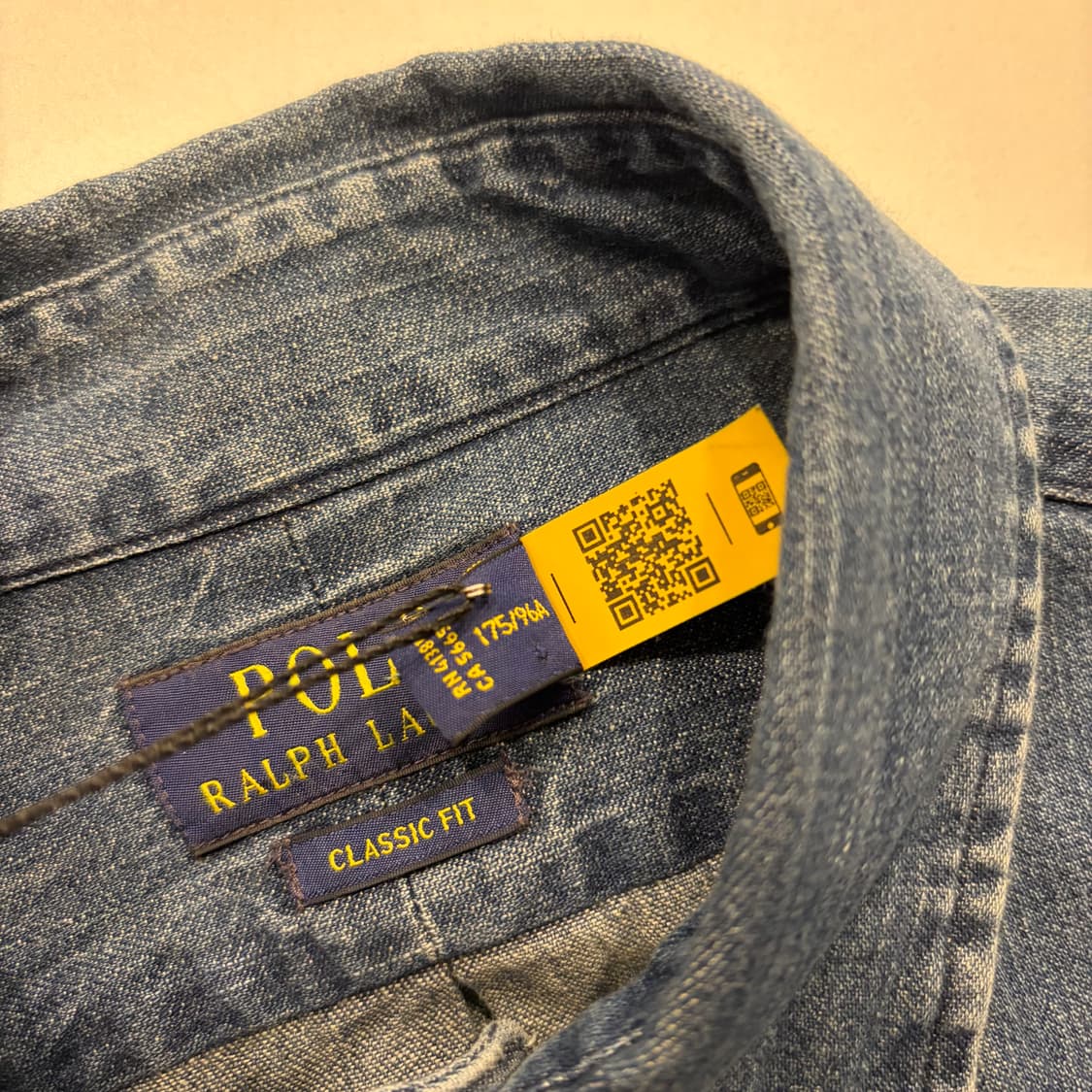[M] 폴로 랄프로렌 클래식핏 신형 큐알 데님 셔츠 남방 D548 상품이미지6