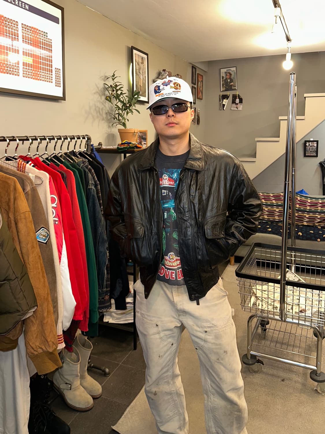 90’s Play Boy genuine leather bomber JK 상품이미지1