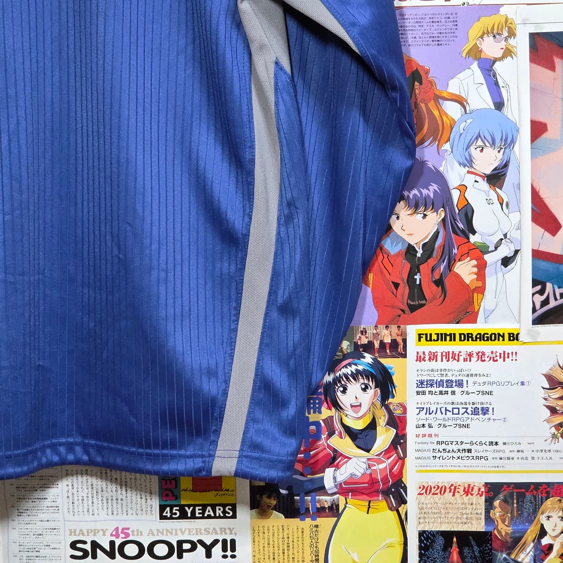 아디다스 블루 그레이 스트라이프 져지 롱슬리브 . 상품이미지7