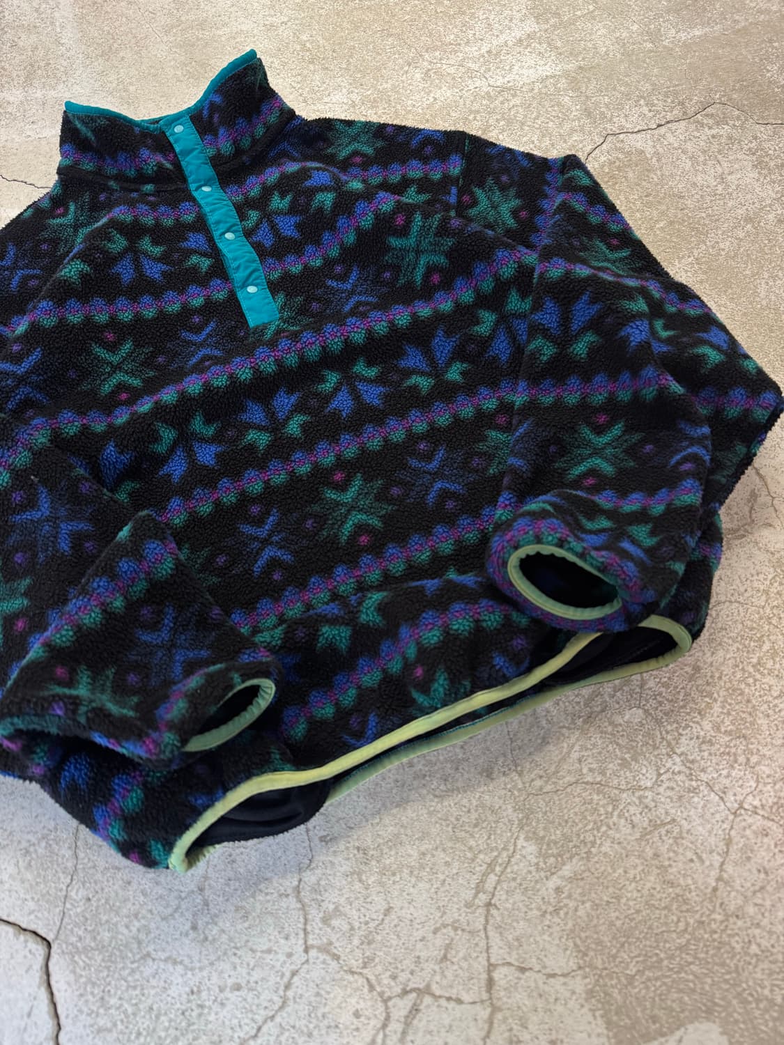 90s 엘엘빈 아즈텍 플리스 스냅티 풀오버 상품이미지3